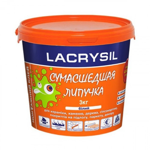 Клей LACRYSIL Скажена Липучка білий 3кг