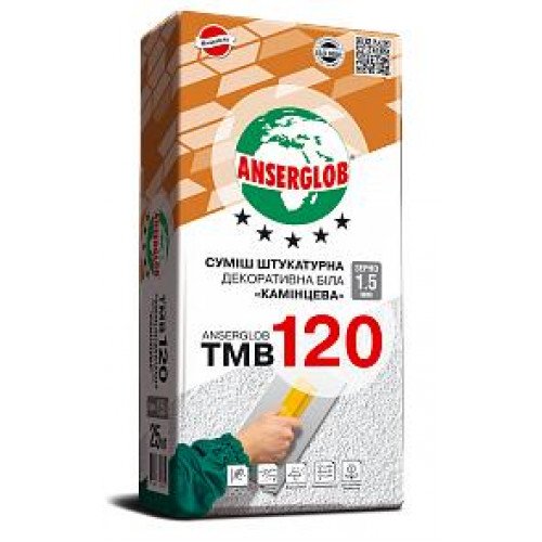 Штукатурка Anserglob ТМВ 120 Баранець 2,0мм (біла) 25кг