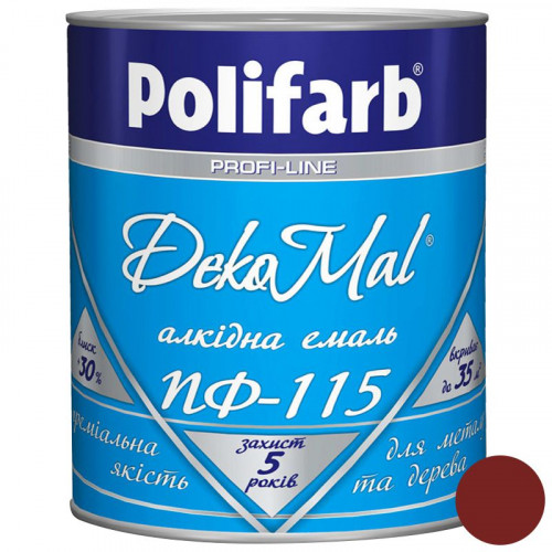 Алкідна емаль Polifarb DekoMal ПФ-115 вишневий 2,7 кг
