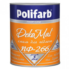 Алкідна емаль для дерев'яної підлоги Polifarb DekoMal ПФ-266 жел.кор. 0,9 кг