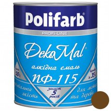 Алкідна емаль Polifarb DekoMal ПФ-115 горіх світлий 0,9 кг
