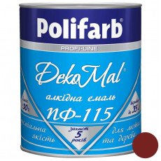 Алкідна емаль Polifarb DekoMal ПФ-115 вишневий 2,7 кг