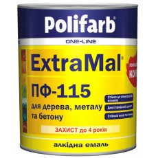 Емаль алкідна Polifarb ExtraMal ПФ-115 чорний 0,9 кг