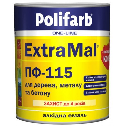 Емаль алкідна Polifarb ExtraMal ПФ-115 червоний 2,7 кг