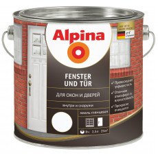 Емаль для вікон та дверей біла Alpina Fenster und Tur 2,5л