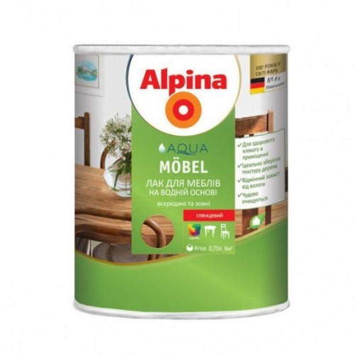 Лак меблевий Alpina Aqua Mobel /глянц. 0,75л
