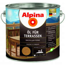 Олія водовідштовхувальна для дерева Alpina Oel Terrassen Mittel/середн. 2,5л