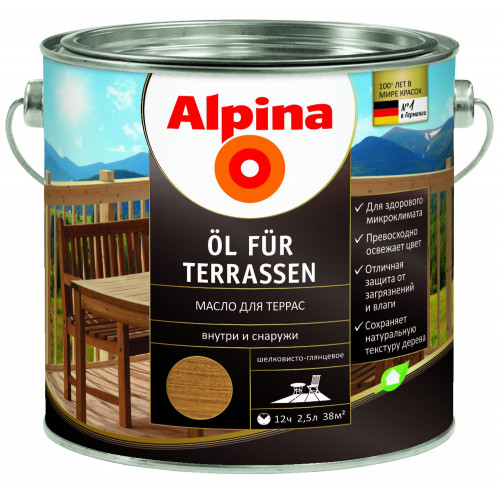 Олія для дерева Alpina Oel Terrassen Dunkel/ темн. 0,75л