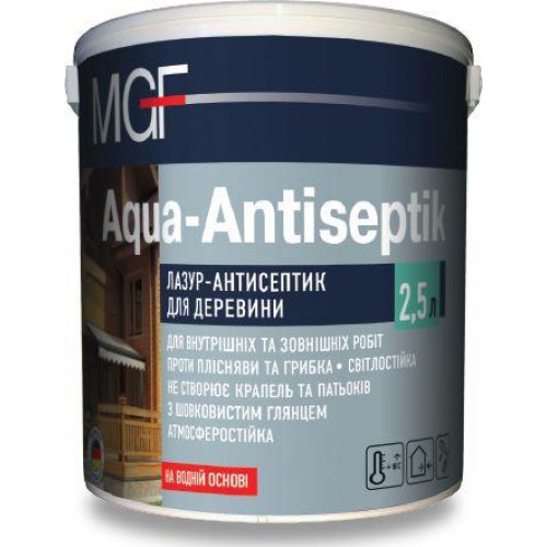 Просочення для дерева MGF AQUA-ANTISEPTIK 0,75л ГОРІХ