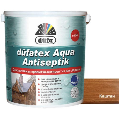 Просочення для дерева Dufa Aqua Antiseptik 0.75л КАШТАН