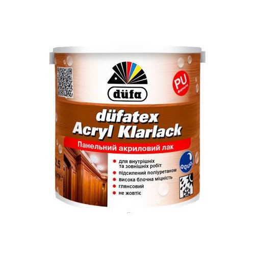 Лак панельний акриловий Dufa напівматовий Dufatex Acryl Klarlack Matt 10 л