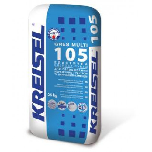 Еластичний клей для керамограніту та каменю KREISEL GRES MULTI 105 25 кг