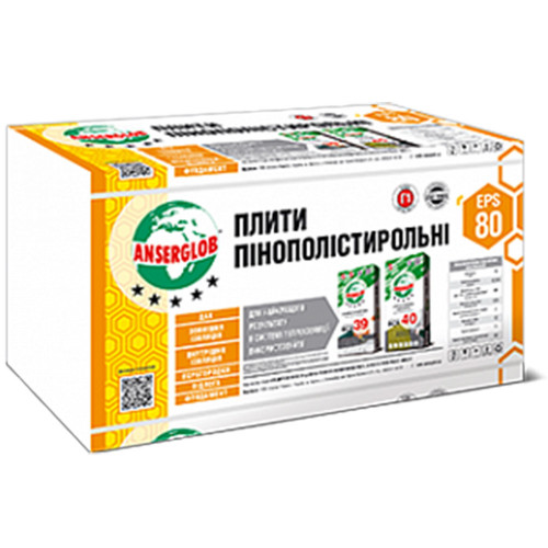Пінопласт М35 Anserglob 15кг\куб EPS-80 20мм (1х0,5)